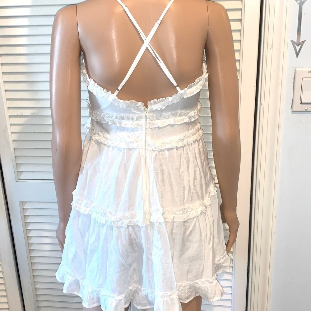 Miami Francesca mini white ruffle sun dress with adjustable straps Size Small - Picture 5 of 8